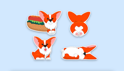 Stickers for Telegram animals corgi illustration stickers telegram ui web design