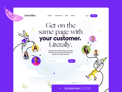 EverAfter Homepage, SaaS homepage ui