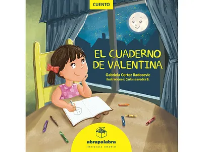Book cover for "El Cuaderno de Valentina" book childrens book design illustration