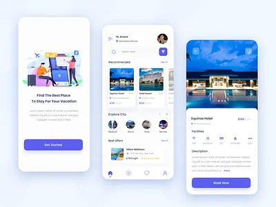 Hotel Booking App app design app ui booking graphic design hotel hotel booking app mobile app design ui ui design uiux uiux design
