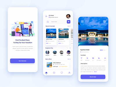 Hotel Booking App app design app ui booking graphic design hotel hotel booking app mobile app design ui ui design uiux uiux design