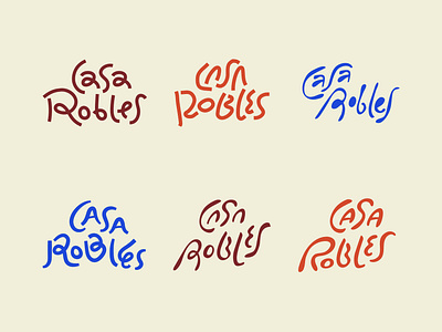 Casa Robles - Process branding cutout hand lettering lettering logo logotype restaurant brand restaurant logo typography