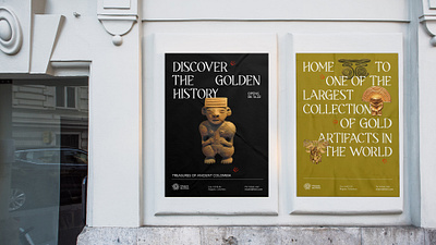 Rebrand for the Museo del Oro, Bogotá, Colombia black and yellow branding corporate branding design design inspo designers gold graphic design logo museo museum poster print promotional design