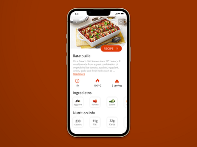 Recipe :: DailyUI 040 adobe xd app dailyui dailyui040 dailyui40 design food iphone mobile recipe ui ux