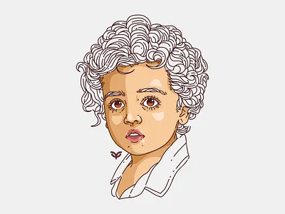 Cutie Curly Kid Illustration art bookcover bookcoverdesign branding design flat illustration ui vector vexel