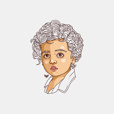 Cutie Curly Kid Illustration art bookcover bookcoverdesign branding design flat illustration ui vector vexel