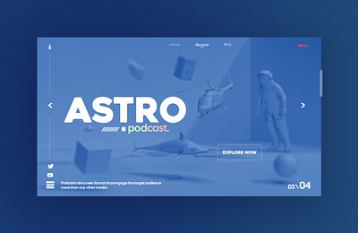 ASTRO | Podcast. 2022 UI Design 3d branding design graphic design loadingpage logo motion graphics podcast ui ux vector web youtube