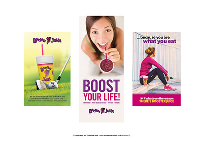 Booster Juice - various marketing pieces