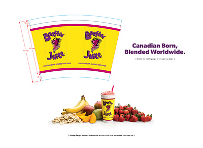 Booster Juice paper cup design and slogan