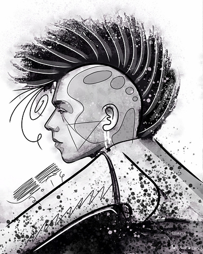 Punk Ink art crypto digital draw eth illustration ink nft painting punk sale watercolor