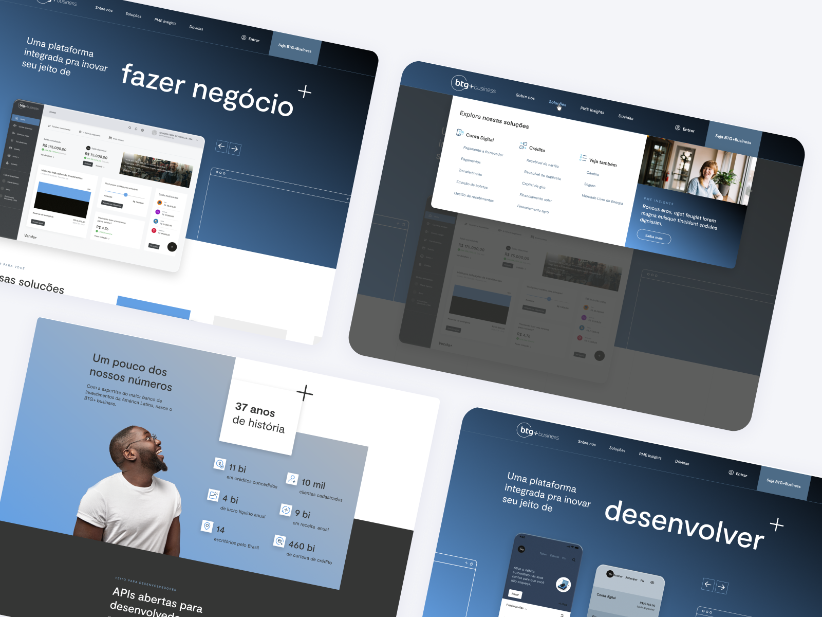 BTG+ Business platform app bank site design ui design uidesign uxdesign website