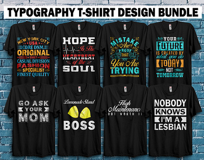 Custom Typography T-shirt Bundle artwork font typedesign typography lover typography t shirt typography t shirt bundle typography t shirt design bundle vector