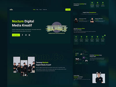 Noctum ID Landing Page Concept 2022 branding concept dark design landing landingpage minimal page simple ui