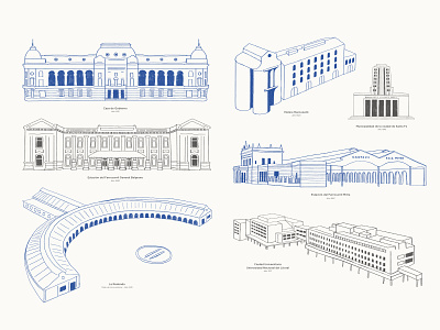 Buildings n.2 architecture blue buildings city facade grey illustration pencil texture