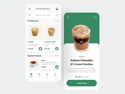Coffee App ☕️ app app interface app ui cafecoffee coffee coffee app coffee shopping concept costa coffee dailyui design minimal mobile app design mobile app ui shopping starbucks ui user interface ux