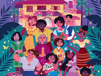 La Familia Madrigal character art character design colombia digital art disney encanto family flat design illustration