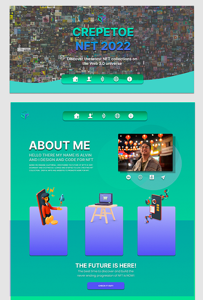 Crepetoe NFT Collection Project branding etherium green logo nextjs nft ui ux vector