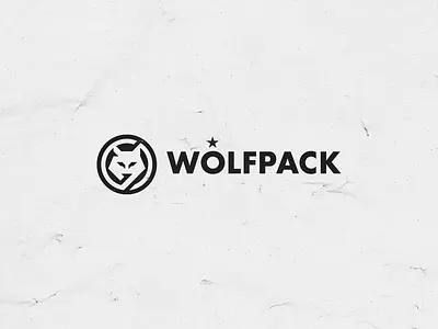 Wolfpack Symbol + Typography black branding graphic design grunge logo logomark professional symbol wolf wolfpack