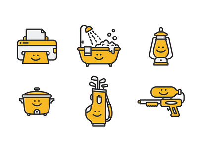 Happy Store Icons #019-024 brand identity branding branding extension design graphic design icon iconagraphy illustration logo ui