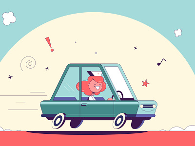 Sunday Drive 2d animation illustration motion graphics