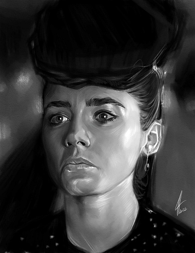 Florence Pugh illustration painting