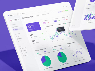 Fashionhub - Usage & Subscription Dashboard. admin dashboard admin panel animation bootstrap admin business report dashboard dashboard app dashboard ui data visualisation data visualization data viz minimal mobile app saas saas ui design statistic subscription web application web ui website