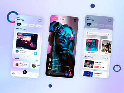 Live Streaming App Design app app design clean ui concept design gamers interface ios live live streaming live streaming app mobile mobile player product stream tv ui ui ux design ux video