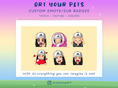 custom girls emotes 2d art emoteart emotestwitch graphicdesign