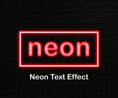 Neon Text Effect. graphic design neon effect neon text effect text effect text style