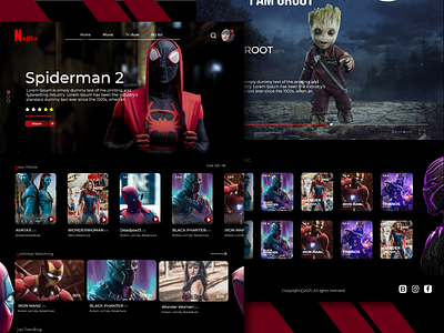 Netflix Remake Web Design adobe ilustrator adobe xd graphic design netflix ui ui design web design