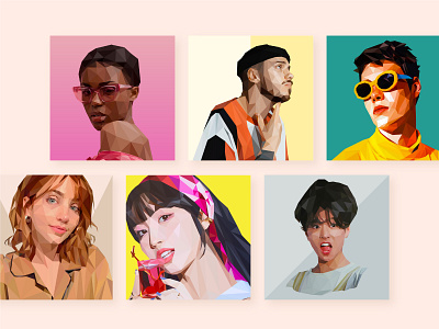 2021 Low Poly Portrait Illustration character character design character illustration face portrait flat illustration flatdesign illustration illustration art low poly lowpoly design polygonal art pop art portrait vector vector illustration