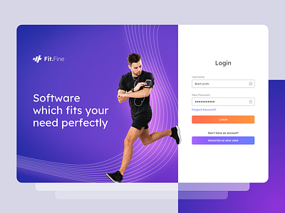 Fit & Fine Login Screen UI bankable banking app clean fitness fitness app fitness banking app fitness dashboard fitness tracking app gym gym fitness gym web app login screen login ui minimal modern ui ux web login screen web ui ux