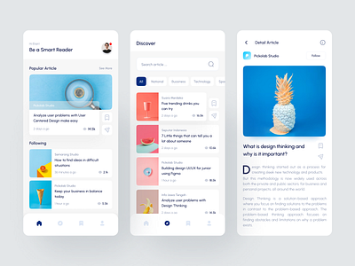 Article Reading Mobile App appdesign article article mobile article mobile app design grid layout minimalist mobileapp reading app uiux