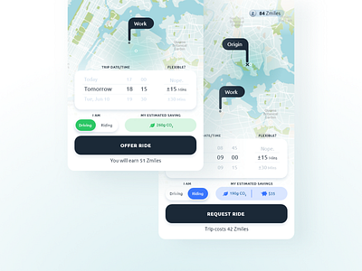 Zamin Carpool App - Trip Scheduling app carpool carpooling figma mobile mobile app ride sharing ui zamin