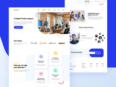 Digital Product Studio Landing Page branding design desktop homepage landing landing page landingpage ui uidesign webdesign