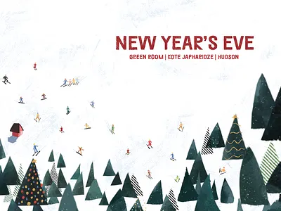 Rooms New Year christmas colors design dream illustration new year ski snow trees