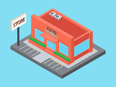 Isometric Store design graphic design illustration isometric vector