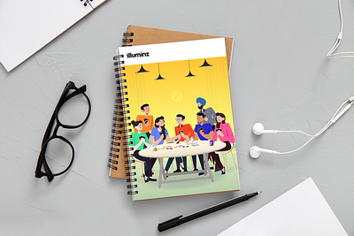 illuminz Notebook Illustration art character design characters collaboration design fun graphic design illustration office culture playing cards uno vector workplace