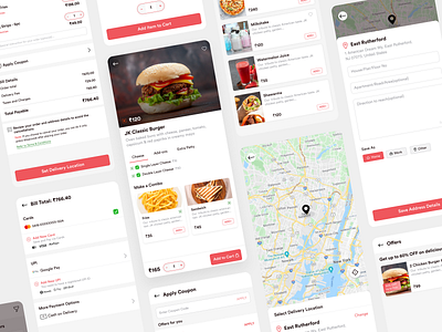 Cafe Mobile App app burger app cafe cafe app checkout food map mobile app mobileapp restaurant app ui ux