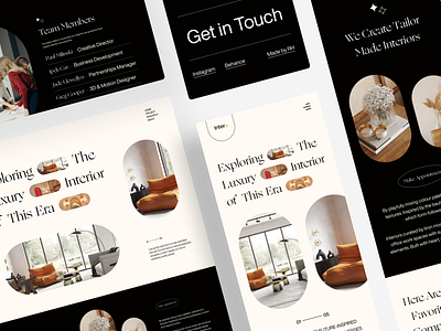 Inter - Interior Design Landing Responsive UI architecture design creative design design studio home decor interior architecture interior design interiors landing page minimal property ui uidesign ux web website