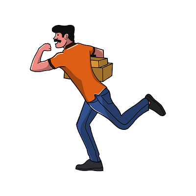 Fast Delivery delivery boy food delivery illustration indian delivery boy