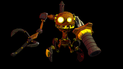 Steampunk Robot 3d 3d art art mecha robot steampunk steampunkrobot weapon