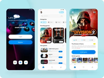 Game Download Platform animation application branding design designuiux game gameapp gameuiappdesign gameuiux gaming graphic design illustration logo motion graphics ui ux vector