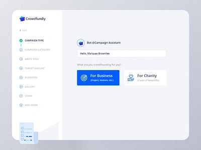 Crowdfoundly | Campaign Creation Process application business campaign charity croudfounding donation fund rising non profit payment plugin saas ui web app wordpress
