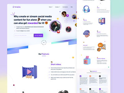 Koraplay UI - Web design branding design illustration logo typography ui ux vector web