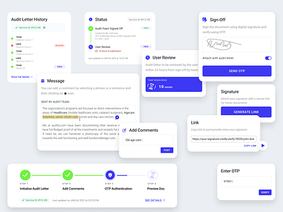 Audit Components audit component concept dailyuichallenge design document elements letter signing ui ux vector verify