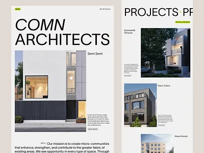 COMN Architects Landingpage Redesign | Architecture architect architectural architecture architecture design big images building clean design elegant website landingpage minimal real estate typography ui ui design ux ux design web web design website