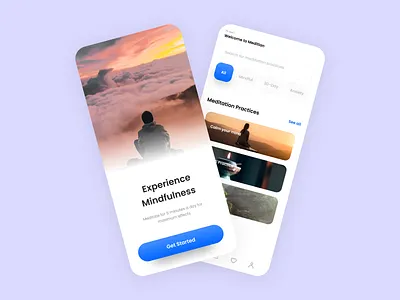Meditation App - UI Concept app design art branding daily ui design fitness homepage illustration logo mobile mobile design nature photoshop ui ux web