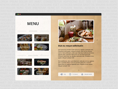 Restaurant Menu design food meal menu restaurant ui web design