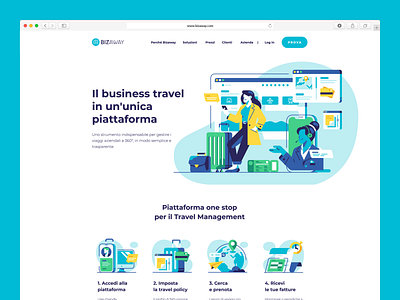 BizAway - Web Design business design design system digital digital design flat geometric homepage illustration interface product illustration travel ui ux web design website